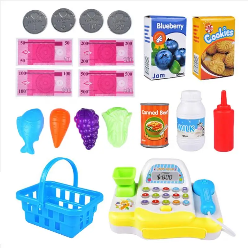 Simulation Pretend Play Learning Educational Multi-functional Cash Register Accessory Toys for Boys Girls Toddlers Children