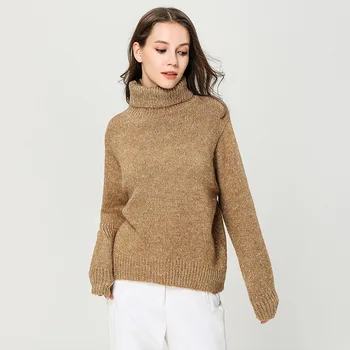 

Turtlrneck sweater feminino winter and spring thick sweater 2019 knitted sweater women's loose sweater pullover damen 1891