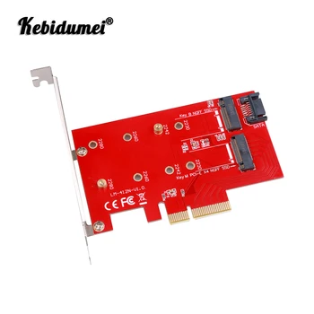 

Kebidumei NGFF TO PCIE X4 Adapter M Key and B Key SATA Port Expansion Card Support PCI Express 3.0 Support 2230 2242 2260 2280