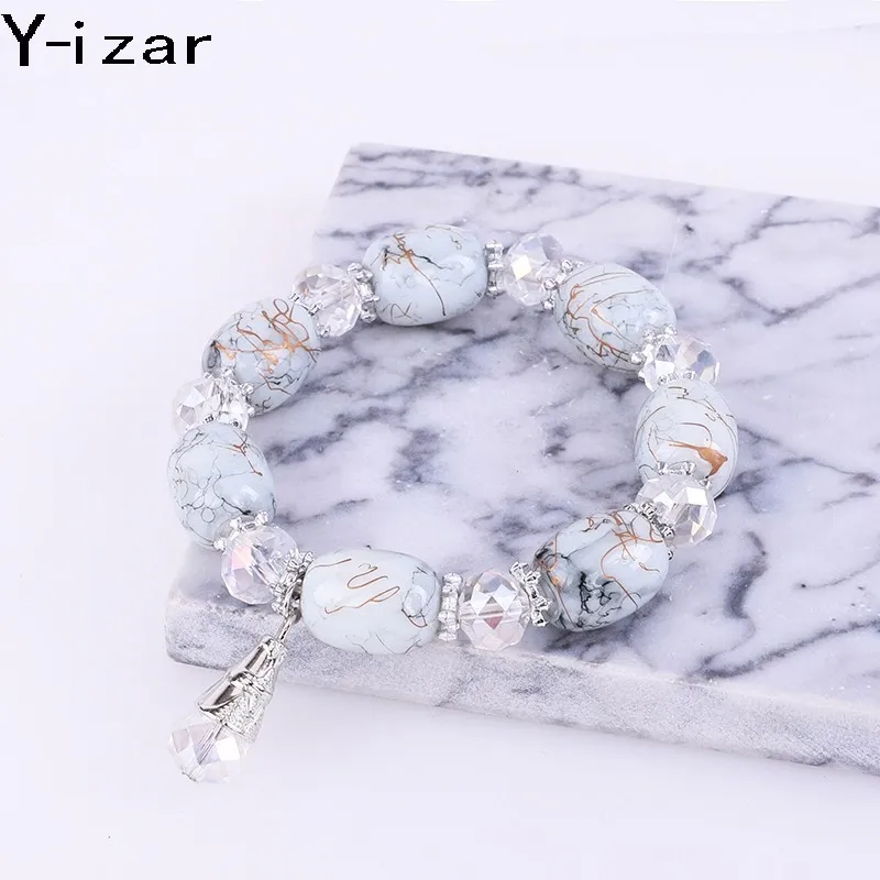 

Jewelry ladies bracelet bohemian style round stone making color fashion colorful colorful black and white can be worn by couples