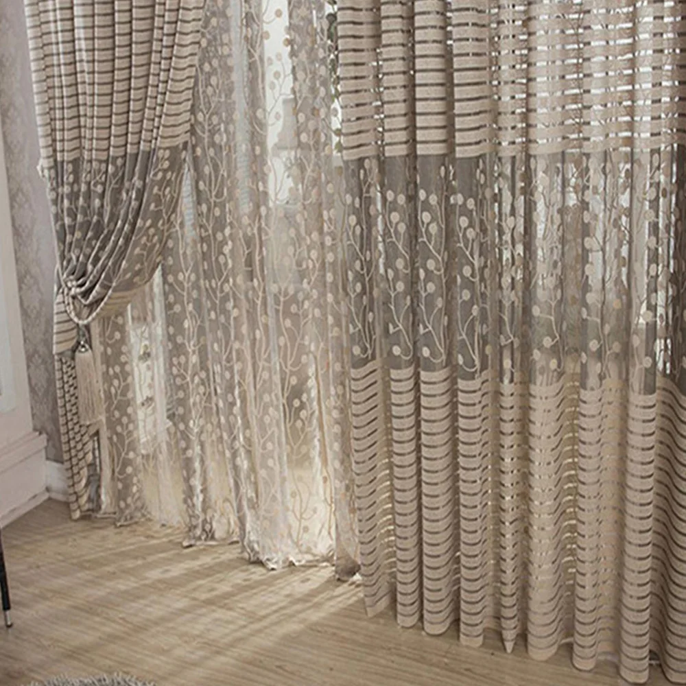 

1X Polyester Fiber Curtains For Bedroom Screening On The Window For Living Room Home Decor