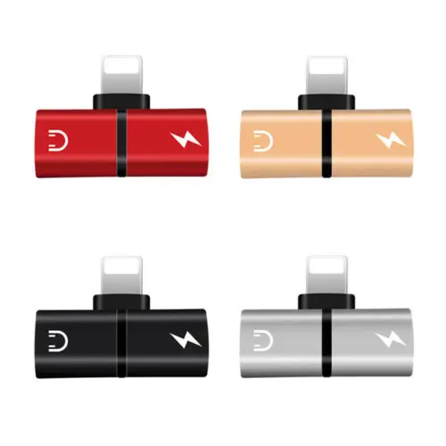 

2 in 1 Charging Audio Adapter Alloy Material Earphone Adapter Headphone Converter for Apple iPhone Adapter For lightning 20A21
