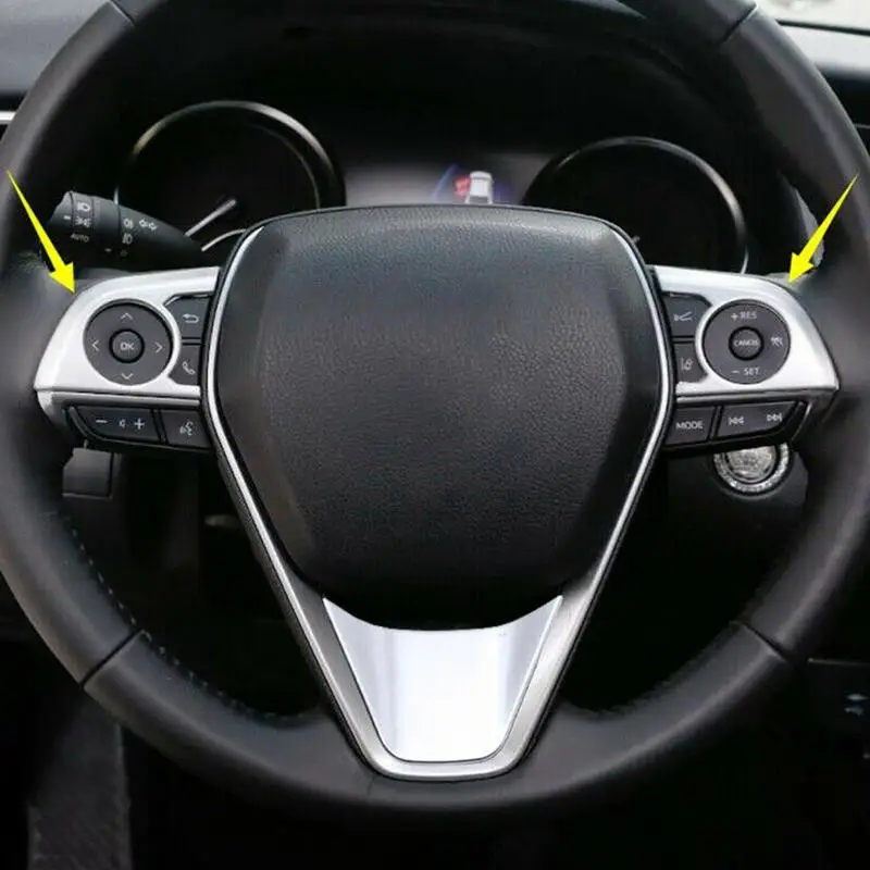 

3 Pcs Chrome Car Silver Matt Steering Wheel Cover Fit For 2019 Toyota RAV4 Car Accessories Interior Steering Wheel Sticker