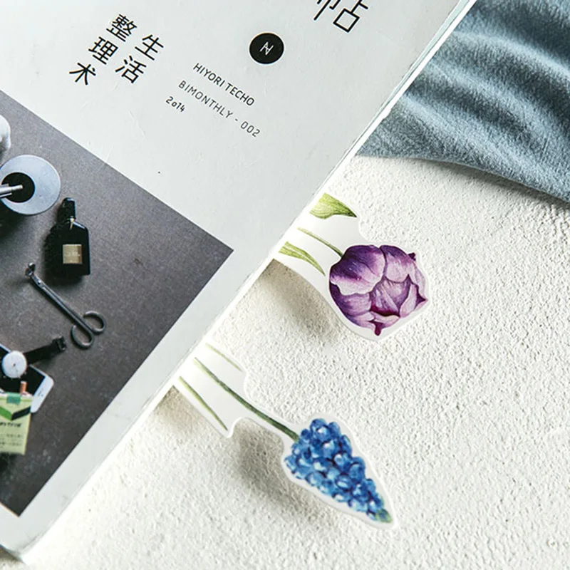 30 шт./коркор. Kawaii закладки Новинка бумажные книжные маркеры милые цветочные для