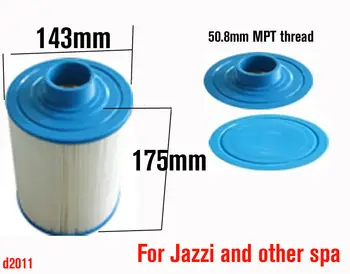 

filter for Jazzi pool 2011 version Cartridge filter, hot tub paper filter for chinese spas, 175mmx43mm,50.8mm MPT thread