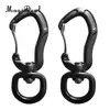 Outdoor 1 Pair Rock Tree Climbing Swivel Carabiner Hanging Connect Hook Camping 71/76mm round eye for Camping Caving Climbing ► Photo 2/6