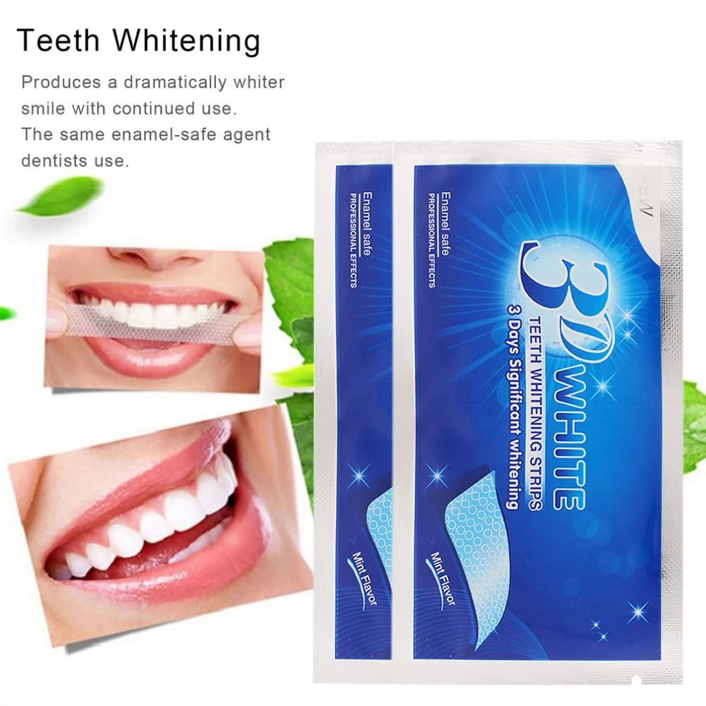 1PCS 3D Teeth Whitening Strips Anti Sensitive Double Elastic Gel Strips