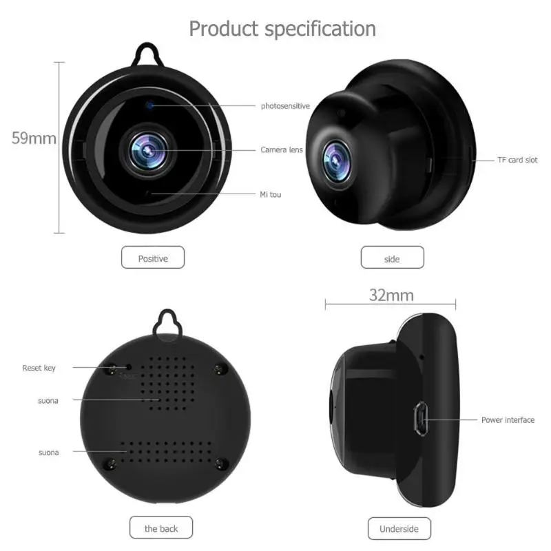 VODOOL Mini WiFi 1080P IP камера беспроводная маленькая CCTV инфракрасная камера ночного видения с функцией обнаружения движения Аудио приложение умный дом камера безопасности
