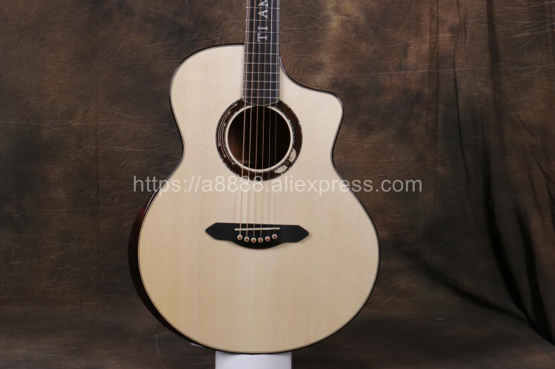 Professional Full Solid Guitar,4" Cutaway Jumbo guitar with Solid Spruce Top/ Solid Mahogany Body, guitars china,TA-JC32A