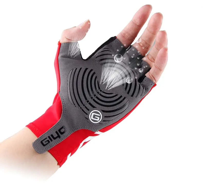 

Bicycle Short Gloves GIYO Anti Slip Gel Pad Half Finger Breathable Outdoor Running