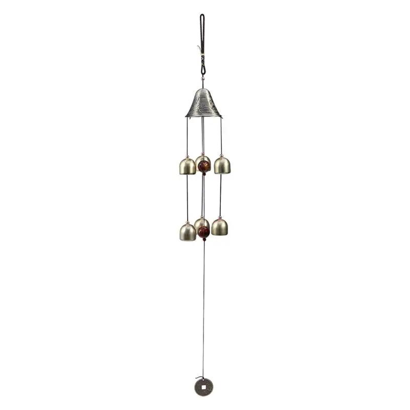 

1PC Vintage Hanging Metal Copper Pendant Hanging Decoration Wind Chime for Front Door Bedroom Balcony Worship Room