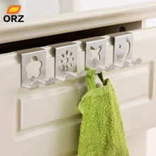 4Pcs/Set Cartoon Figures Over Door Hooks Drawer Hook High-Grade Stainless Steel Back Door Hook Rack Hanger For Clothes Bag Hat