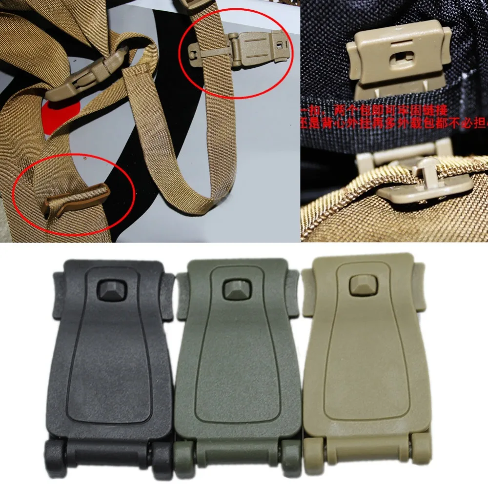 2Pcs Backpack Molle Strap Bag Webbing Clamp Connecting Buckle Clips 30mm  LDUK 