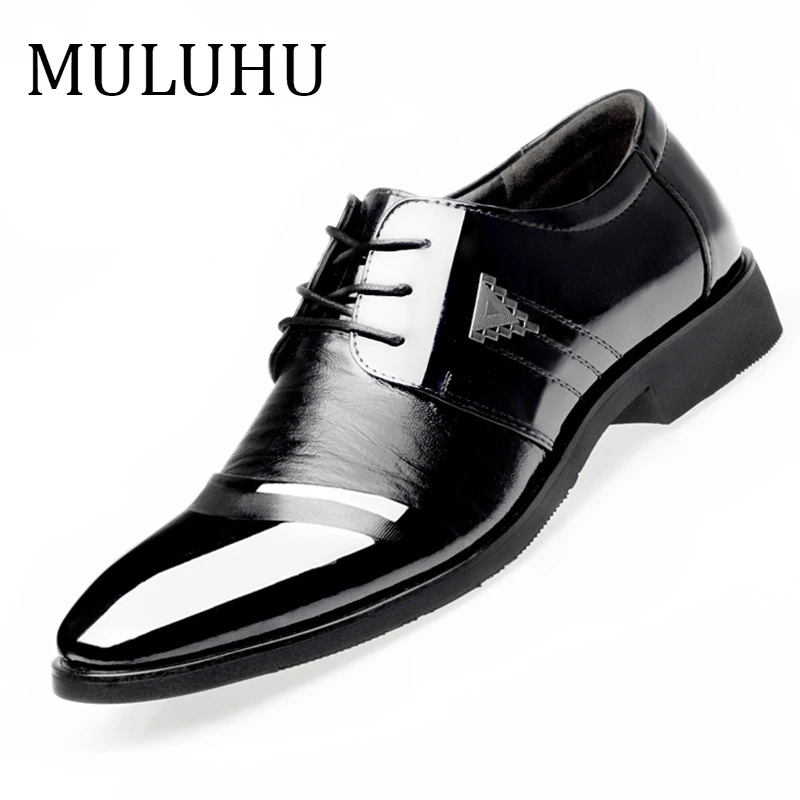 

MULUHU Fashion Man Leather Shoes Male Casual Leather Shoes Male Lace Up Business Office Wedding Shoes High Quality Dropshipping