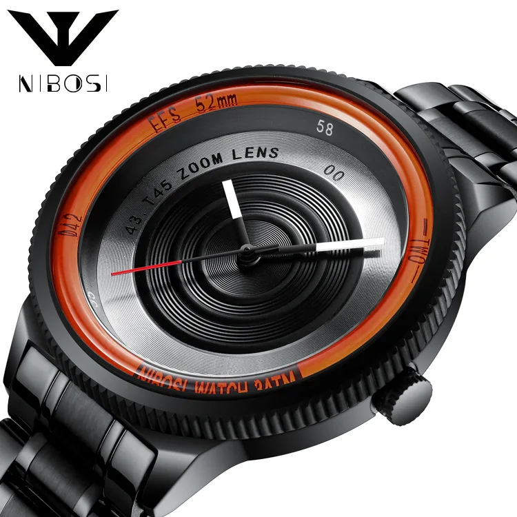 

Nibosi New Style Korean-Style Students Men's Watch Leisure Cool Dial Men's Watch Waterproof Steel Quartz Watch