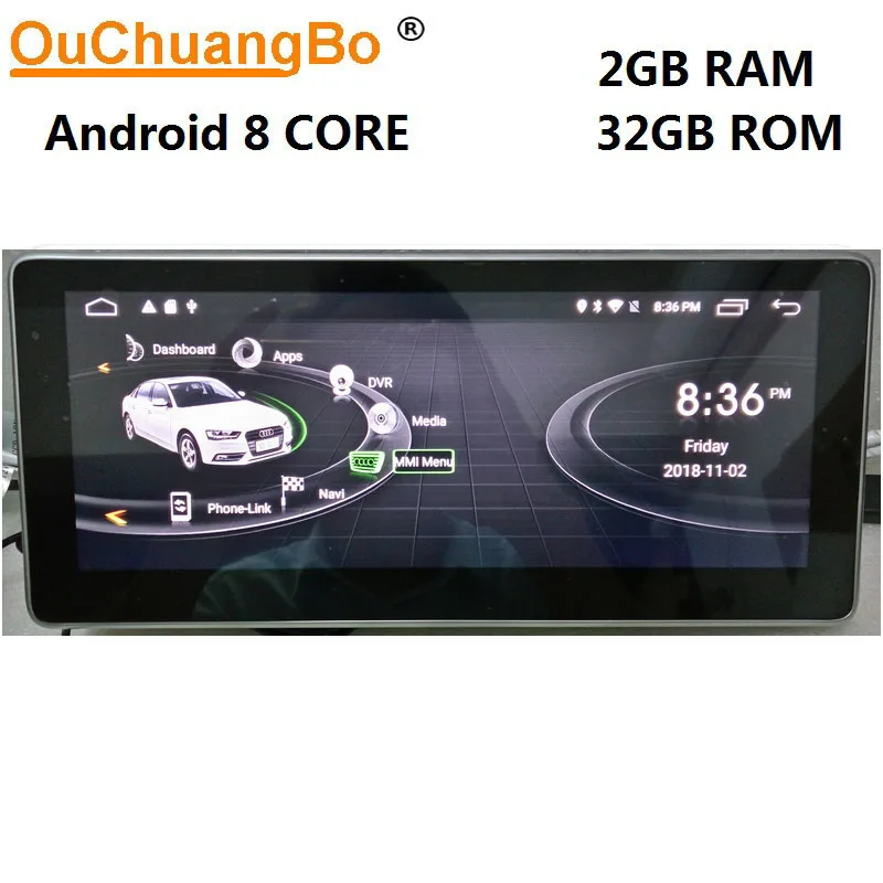 

Ouchuangbo Android 8.1 car gps navigation recorder for Q5 2017 with audio player mirror link 10.25 inch 8 core 2GB+32GB