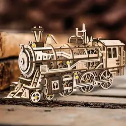 349 шт./компл. DIY Заводной механизм привод локомотив 3D Деревянный пазл модель здания игрушки деревянный поезд модель игрушки для детей