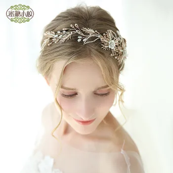 

Leaf Headband Baroque Tiara Bridal Hairbands Crown Headpiece Headdress Wedding Hair Accessories Bride Tiaras Jewelry D2245