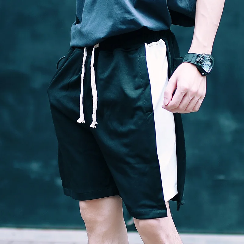 

Men's short trousers 2019 summer new black and white contrast short trousers loose casual hip-hop young men's wear