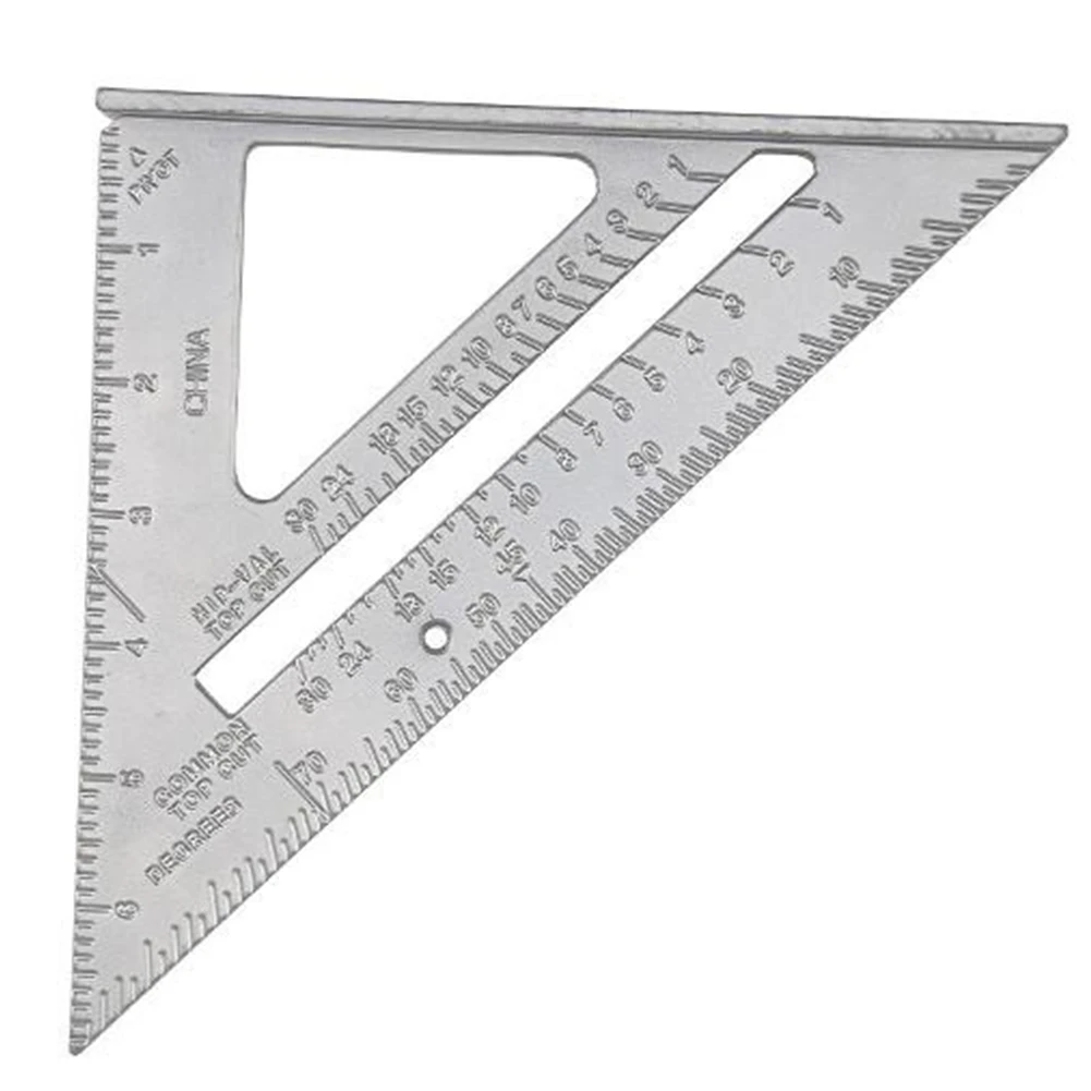 

7" Metal Square Carpenter Measuring Ruler Layout Tools Triangle Angle Protractor