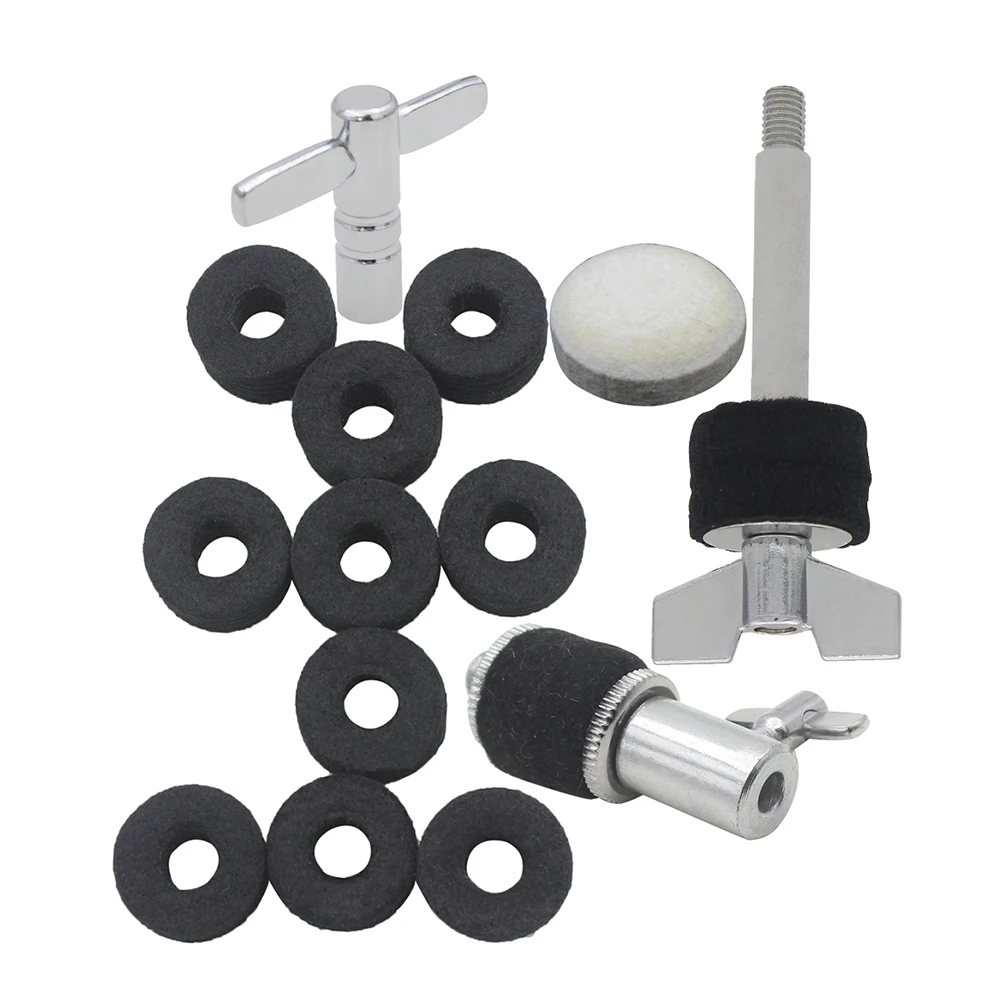 Drum Set Accessories Kit Including Hi Hat Clutch + Wool Felt Pad + 10pcs Cymbal Felt Washers