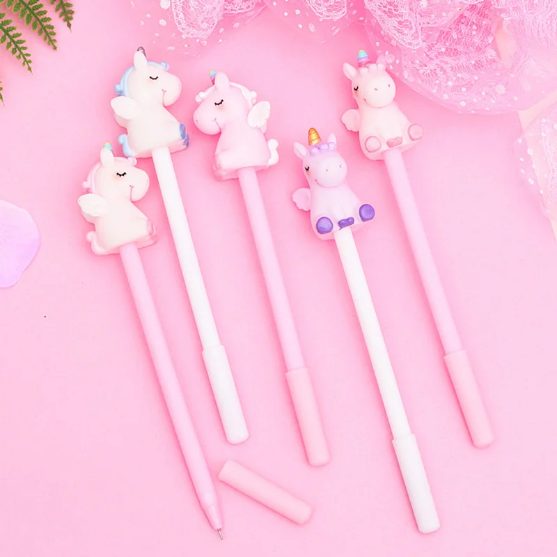 

1Pc Kawaii Pink Unicorn Gel Pen Cute Hamster Gel Pen Cartoon Animal Neutral Pen For Kids Girls Gifts School Stationery Supplies