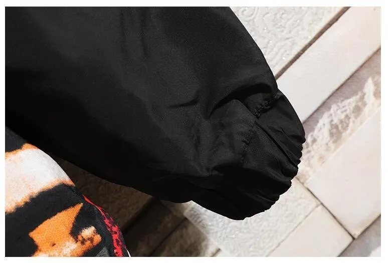 #2923 Spring Doodle Letter Embroidered Baseball Coat Men Black Plus Size 5XL Streetwear Jackets Zipper Windbreaker Japan Style #2923 Spring Doodle Letter Embroidered Baseball Coat Men Black Plus Size 5XL Streetwear Jackets Zipper Windbreaker Japan Style