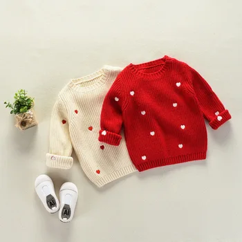 

Baby Girl Cardigan Kids Toddler Popcorn Sweater Cotton Heart Baby Girl Sweater Knit Children Autumn Sweater for Kids Girls Boy