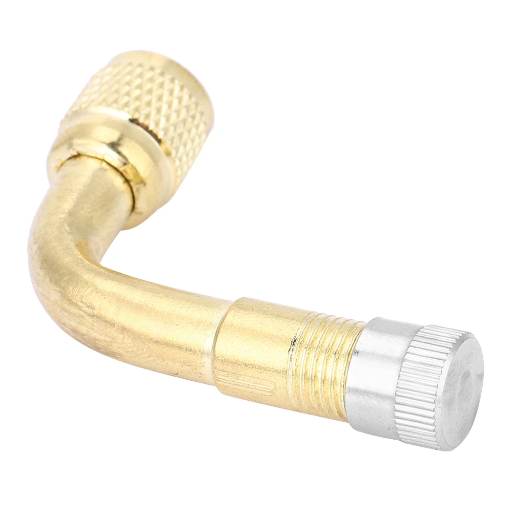Bicycle Tire Valve Extension Adapter Durable 90 Degree Angle Brass Air