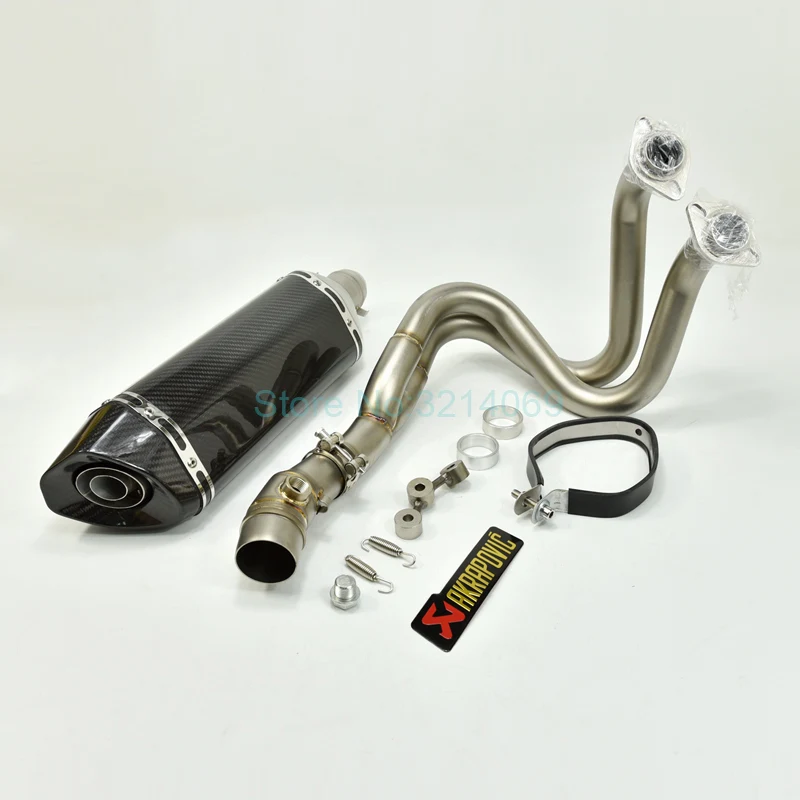 

Kawasaki ER6N ER6F NINJA650R Escape System Universal 51mm Akrapovic Exhaust Pipe Carbon Fiber Muffler 2012-2016 Middle Link Pipe