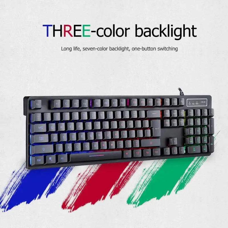 

V10 Mechanical Gaming Keyboard Keyboard Changeable LED with Color Luminous Backlit Multimedia Ergonomic Gaming Keyboard