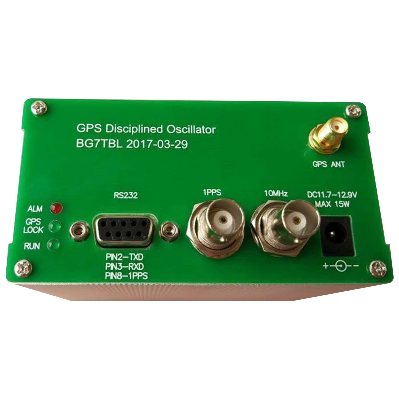 

1pcs 10MHZ OUTPUT SINE WAVE GPS Disciplined Clock GPSDO + GPS Antenna+ Power supply AC110-220 10M 1PPS RS232 Instrument Parts