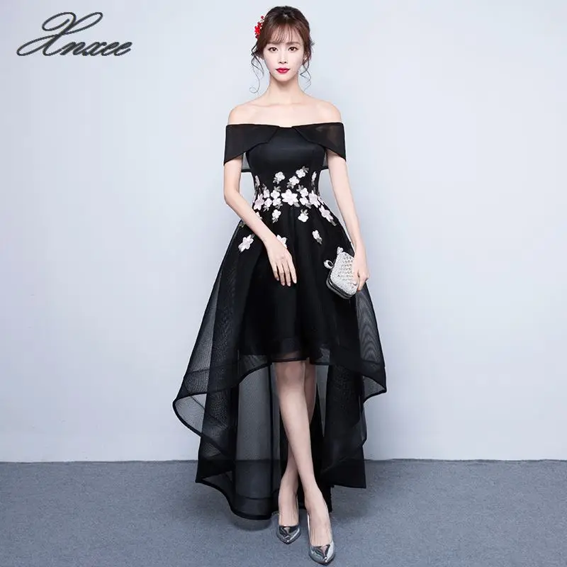 

Elegant short front long backDress 2019