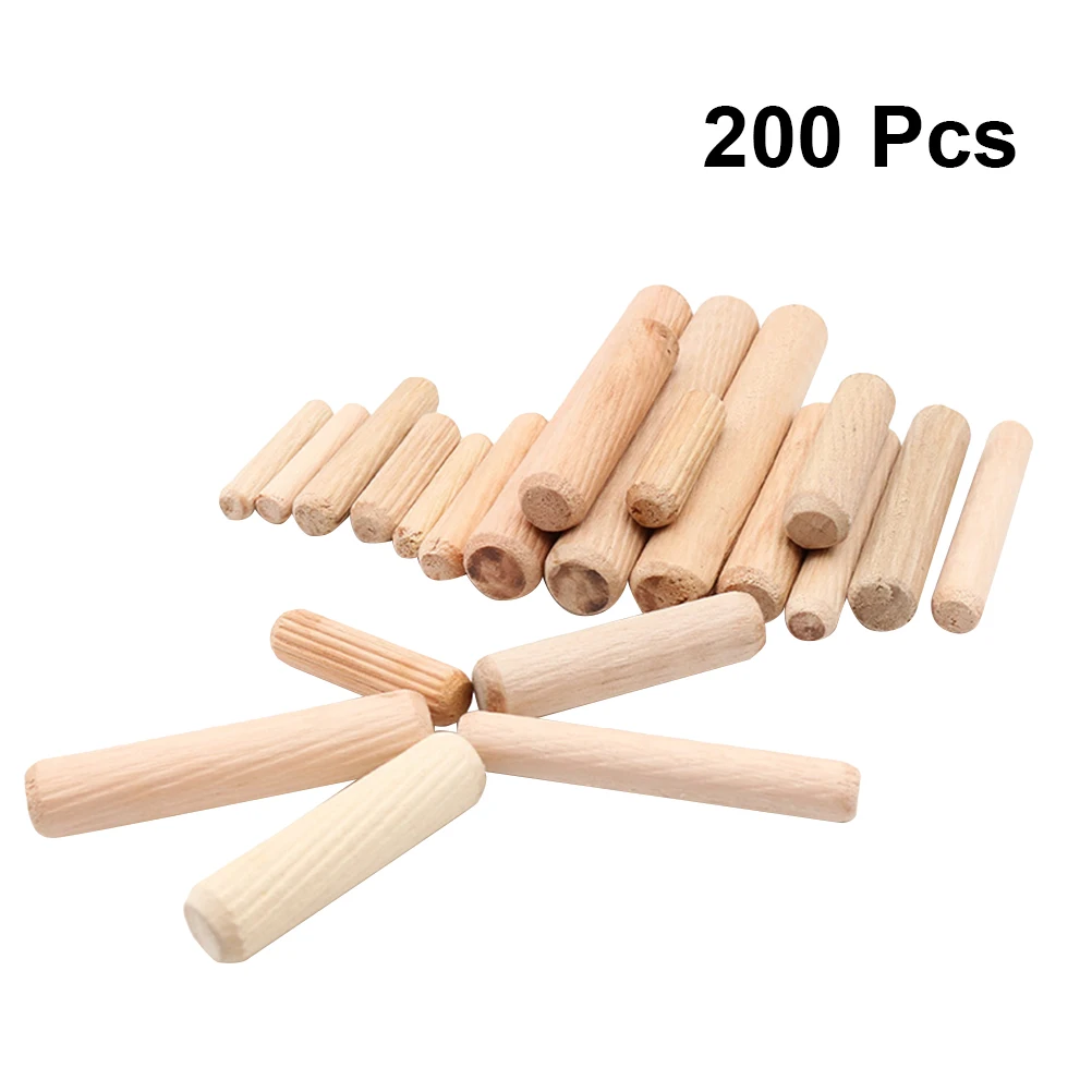

200 Pcs Wood Dowel Pins Straight 6x30mm DIY Dried Fluted Repairing Wood Dowel Pins for Crafts Furniture