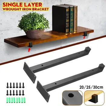 

2pcs Wall Mounted Shelf Bracket Heavy Duty Industrial Iron Scaffold Board Floating Bracket for Furniture 20cm/25cm/30cm