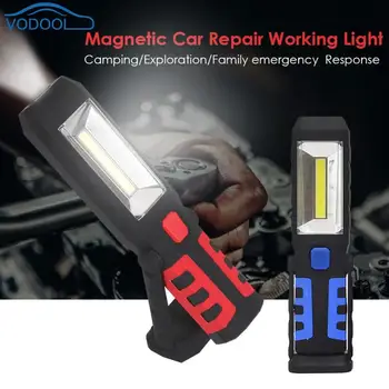 

COB LED Magnetic Car Repair Inspection Working Light Rechargeable Emergency Flashlight Torch with Warning Lamp