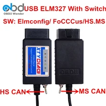 HS MS elm327 Usb переключатель V1.5 PIC18F25K80 OBDII диагностический сканер Elm 327 для автомобилей 2006 до с Pic18f25k80 CH340 чип