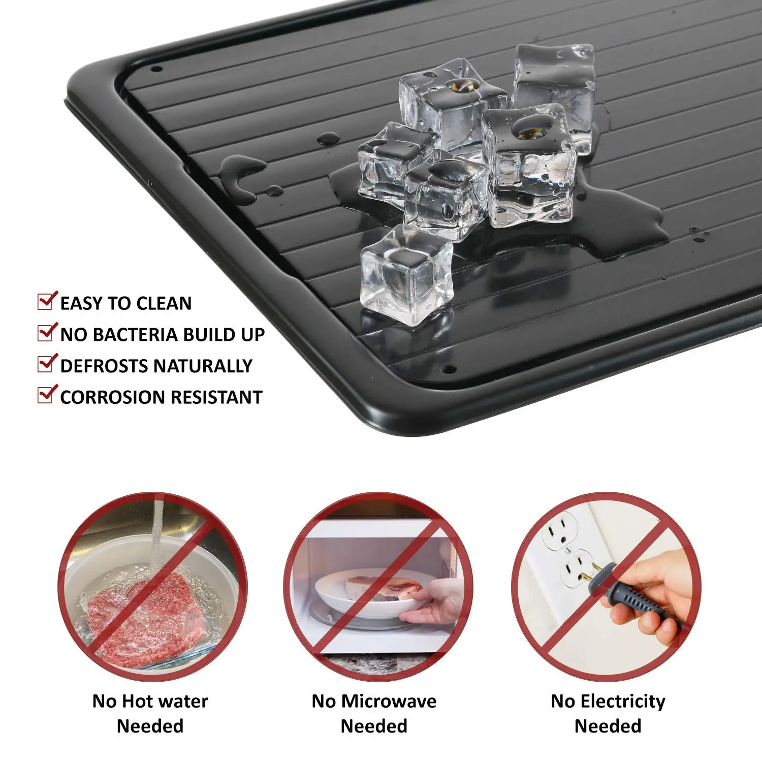 Defrosting Tray Frozen Food Thawing Plate For Fast Quick Rapid Meat Defrosting, Chicken, The Safest No Electricity, No Microwa Defrosting Tray Frozen Food Thawing Plate For Fast Quick Rapid Meat Defrosting, Chicken, The Safest No Electricity, No Microwa