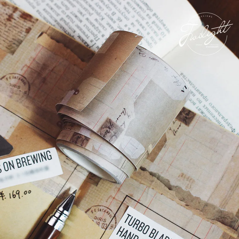 

Vintage lifelog 40mm50mm80mmX5meter Sleepwalk Time Series Diary Decoration Washi Tape Cute Stationary