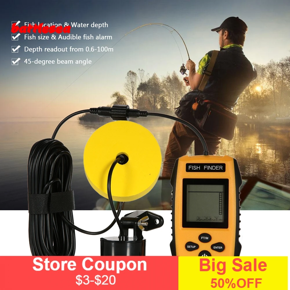 

Lucky FFW718 RU Russian Version Wireless Fish Finder for Fishing range 120 m Depth 45 m Original from Lucky plant