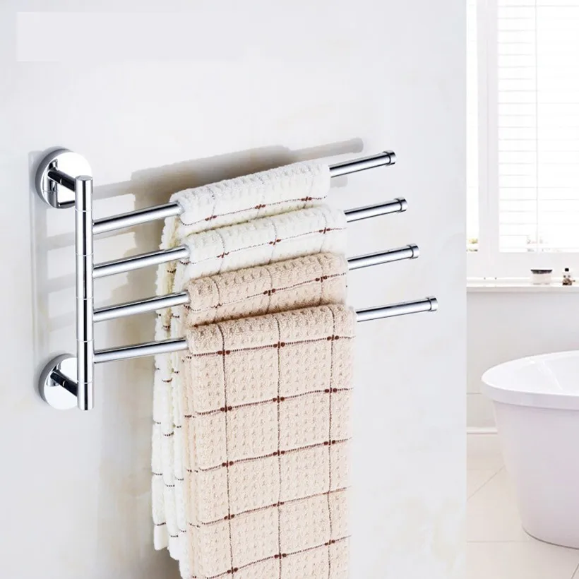 

Simple Storage Rack Rotating Towel Bar Anti-corrosion Bracket Bathroom Kitchen Wall-mounted Polished Shelf Hardware Accessories