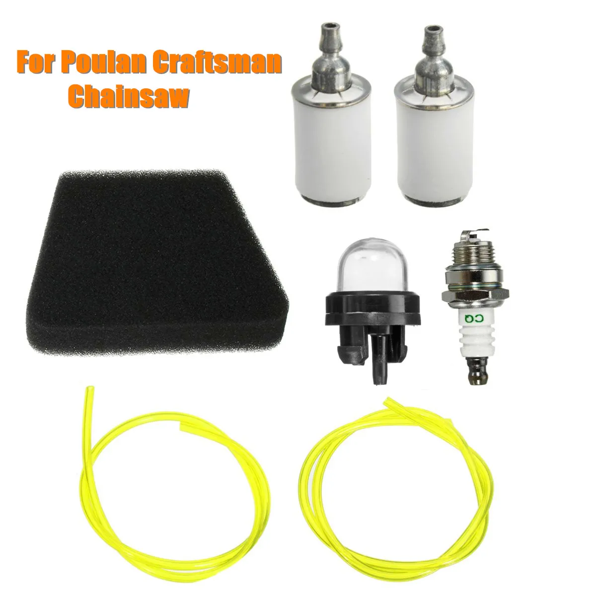 Air Fuel Filter Primer Bulb Spark Plug Fuel Line For Poulan Craftsman Chainsaw Gas Saw 1950 2025 2075 Predator Air Fuel Filter Primer Bulb Spark Plug Fuel Line For Poulan Craftsman Chainsaw Gas Saw 1950 2025 2075 Predator