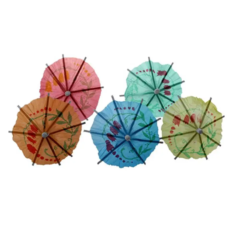 

50x/lot Wedding Cocktail Drinks Party Sticks Paper Parasol Umbrella