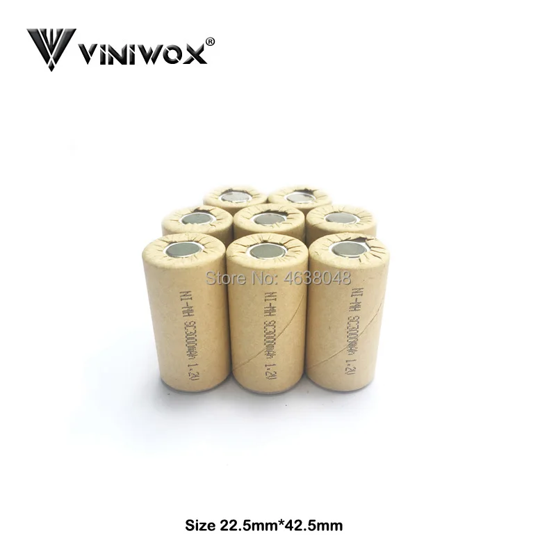 

Subc Cells 3000mAh 1.2V SC Ni-MH Rechargeable Battery DIY to 7.2V 9.6V 12V 14.4V 18V 24V Power Tool Electrical Batteries Packs