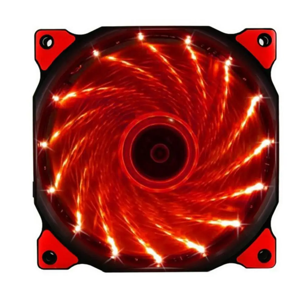 

120mm 15 LEDs Light Quiet 3/4 Pin PC Computer Case Cooling Fan Cooler Heatsink