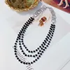 FYUAN Fashion 3 Layers Choker Necklaces for Women New Bijoux Black Crystal Chain Necklaces Statement Jewelry Party Gifts ► Photo 1/6