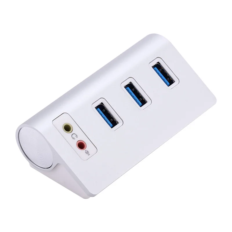 

Acasis Hs0047 Aluminum Alloy Usb Splitter High Speed Usb 3.0 Hub 3 Port Hubs With Sound Card Microphone For Macbook Pc