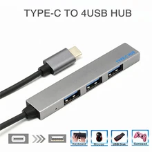 Топ USB3.1 Тип-C Lightning to USB 4-Порты и разъёмы концентратор адаптер Мощность QC зарядки сплиттер кабеля для мобильного телефона Мышь Клавиатура ноутбука