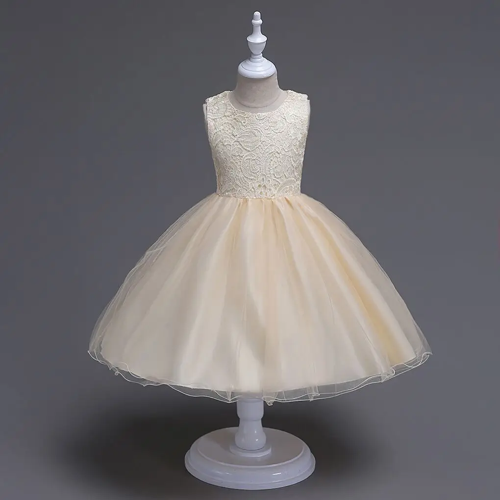 

Baby Girls Birthday Ball Gown Dresses Clothes Children Lace Cute Mesh Princess Dress Infant Party Costume 3-10 Years Vestidos