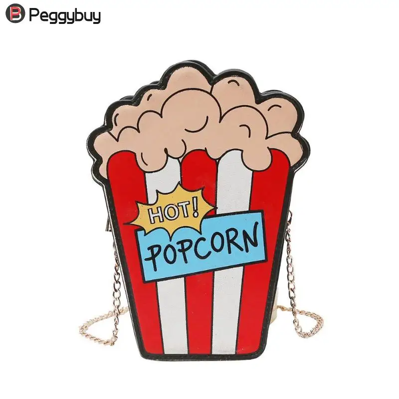 Сумка через плечо в форме попкорна из мультфильма сумка с цепочкой женская